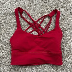 Lululemon free to be wild longline sports bra dark red size 4